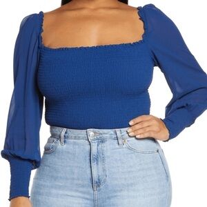 Reformation Pinto Top Caspian Blue Size 2X